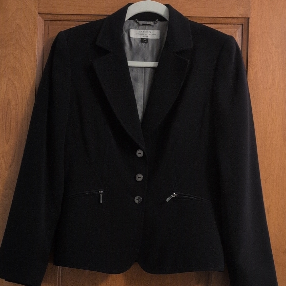 Sag Harbor Black Blazer with Button Detail